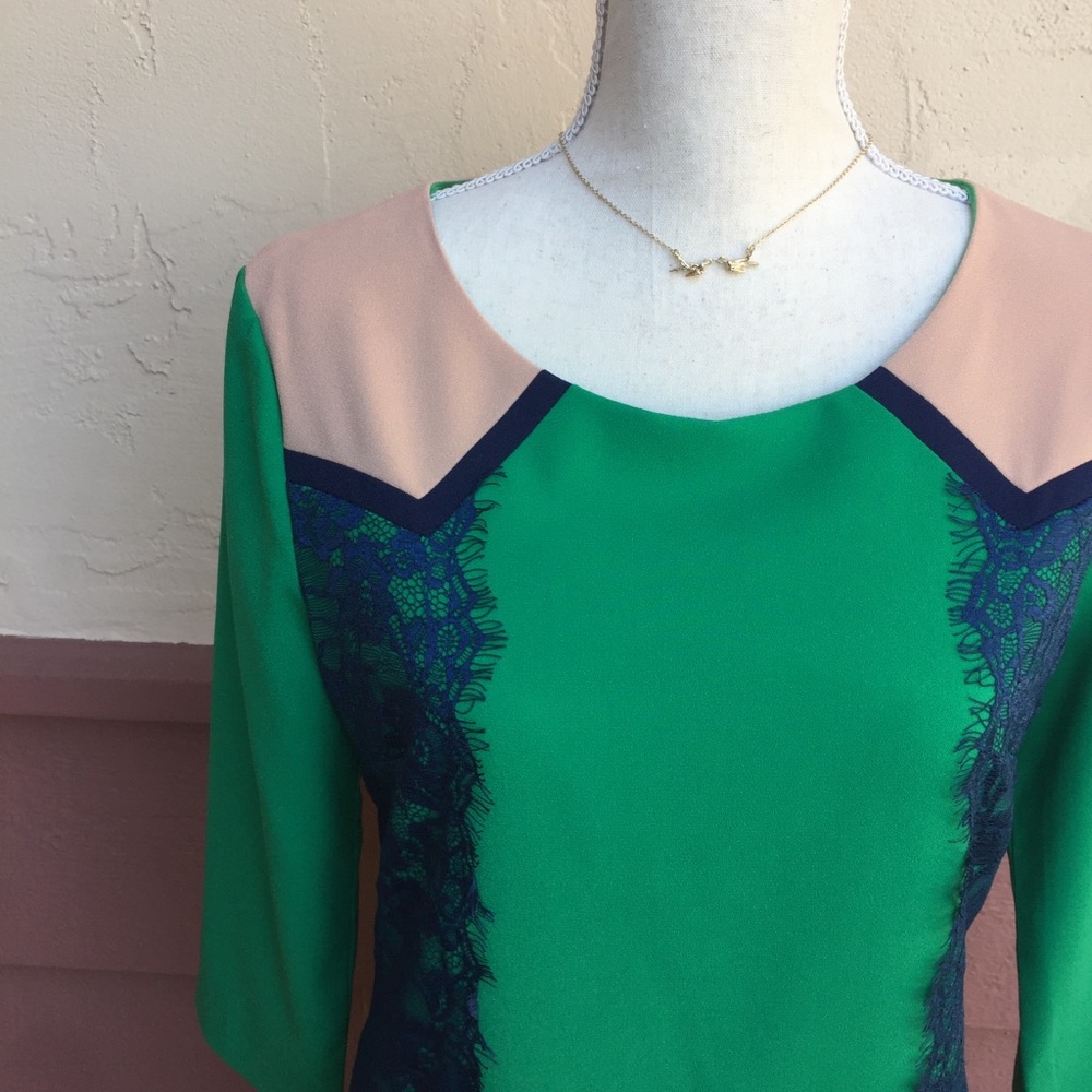 Anthropologie Block Color With Lace Shift - image 4